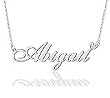 AOLO Abigail Heart Name Necklace Silver Stainless