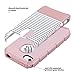 ULAK iPhone 4S Case, iPhone 4 Case,4S Case, Dual Layer Hybrid Slim Hard Case with Hard PC Cover and Soft Inner TPU for iPhone 4S 4(Minimal Rose Gold Stripes)
