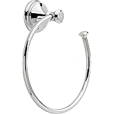 Delta Cassidy (1-Pack) Hand Towel Holder Polished Chrome Towel Racks for Bathroom Wall Square Towel Ring Holder for Bath Towel Hanger for Kitchen, Bathroom Accessories 79746