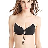 Holisouse Sticky Bra, Strapless Backless Bra, Invisible Push up Bra, Adhesive Silicone Bras with Drawstring