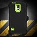 Galaxy S5 Case, ToughBox® [Armor Series] [Shock Proof] [Black | Lime] for Samsung Galaxy S5 Case [Built in Screen Protector] [With Holster & Belt Clip] [Fits OtterBox Defender Series Belt Clip]