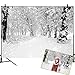 Mehofoto Winter Snowing Backdrops for Photography White Frozen Forest Background 7x5ft Christmas Vinyl Backdrops for Children Kids Photoshoot Home Party Decoration Photo Studio Props
