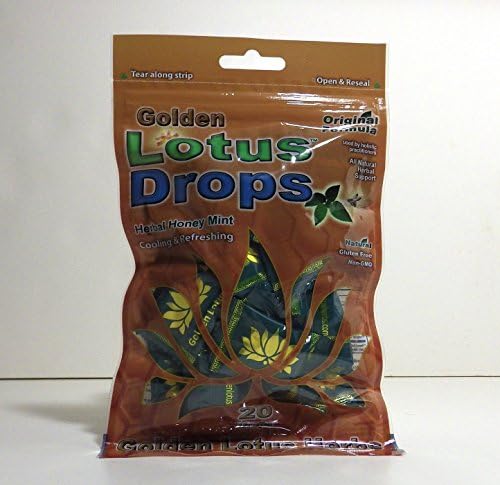Golden Lotus Drops Original Formula. Soothing Herbal Honey Mint Lozenge (3-Pack)