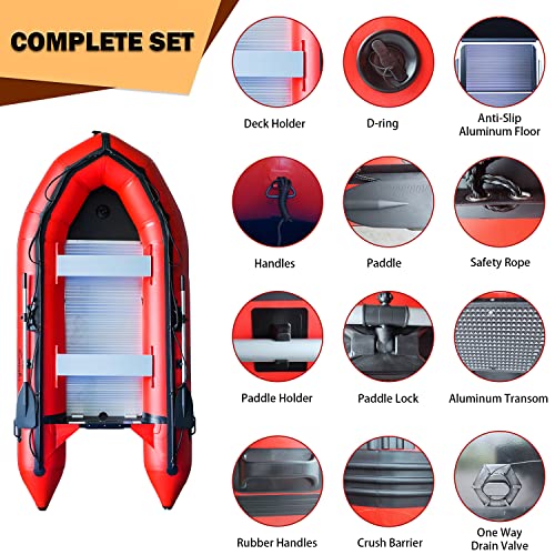Seangles Inflatable Dinghy Boat with Aluminum Floor and Aluminum