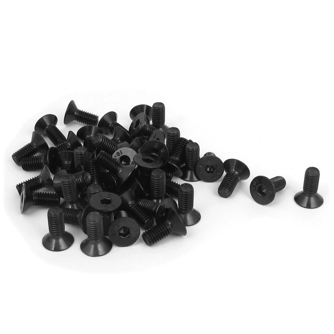 TA-VIGOR 50Pcs Hex Socket Countersunk Head Screw Bolts, M5 x 12mm Alloy Steel Flat Head Socket Cap Screws Bolts Fasteners for Bicycle Motorcycle Repair, Machinery, Household Appliances, Black