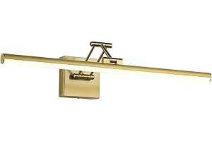 Joossnwell Hard-Wired Picture Light for Wall Brass Art Lighting Dimmable Gallery Light 23.39 inch Picture Frame Light with Adjustable Swing Arm for Painting Library Display Artwork Museum Warm White