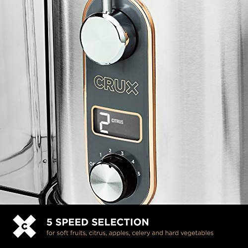 Crux Easy to Clean 5Speed Digital Juicer with 5 Custom Settings