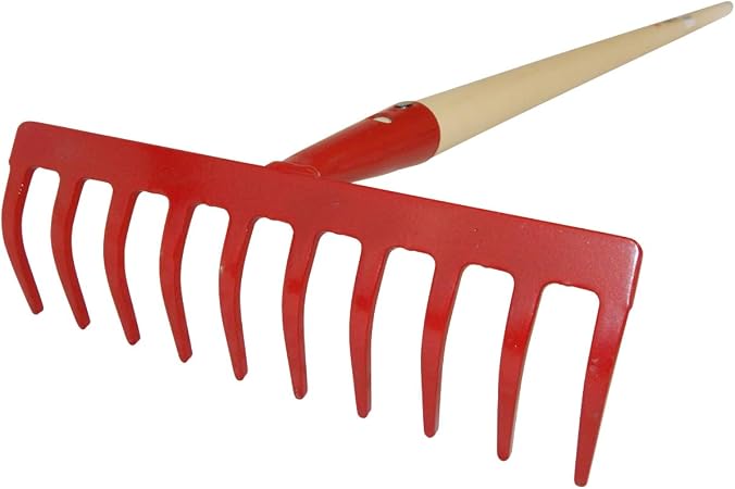 SHW-FIRE 59067 Gartenrechen Rechen Harke Rasenrechen 10 Zinken Stahl 40 ...