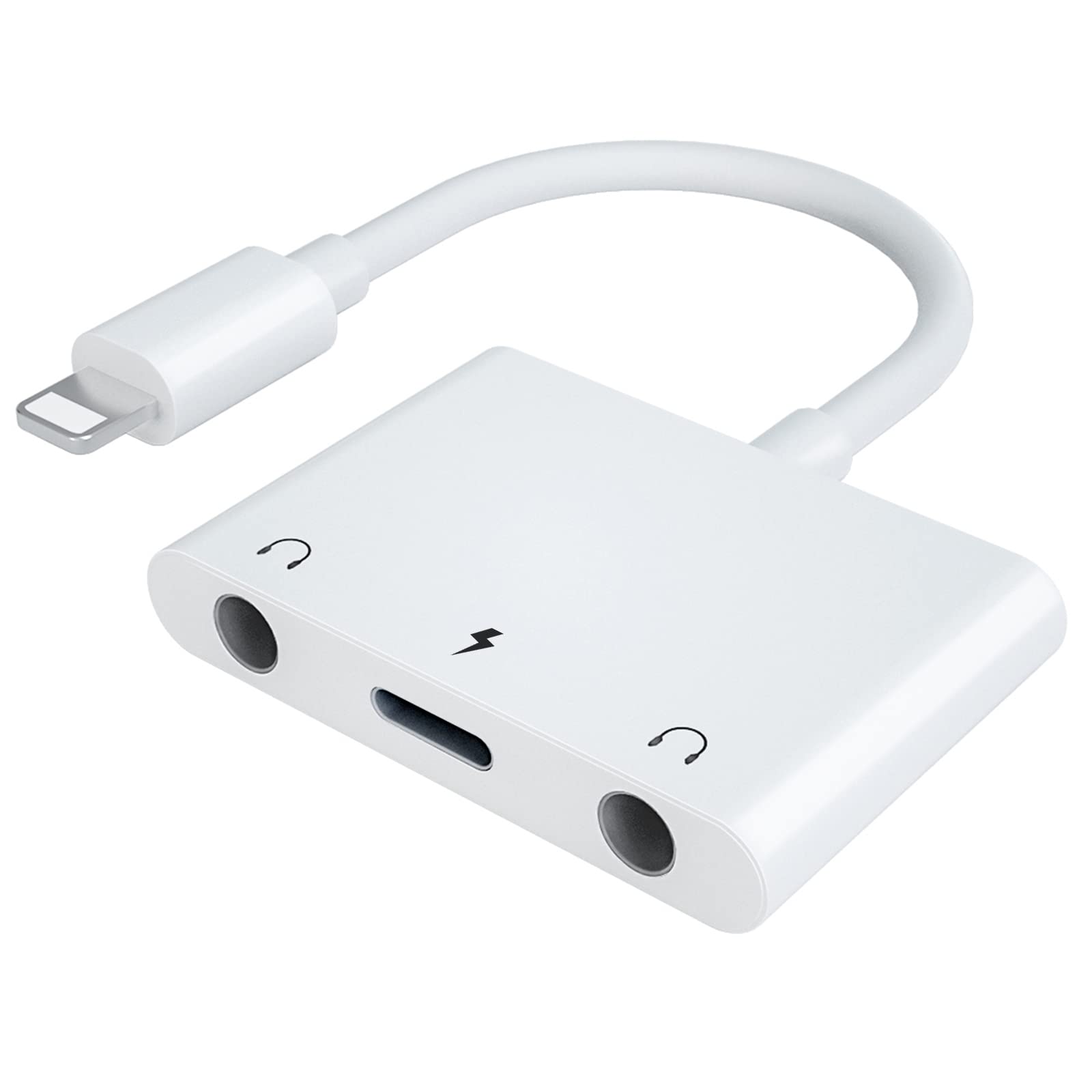 Photo 1 of ELITEED 3in1 Lighting to 3.5mm,Headphone Adapter for iPhone, Dual Earphone Jack Audio and Charging Adapter,Headphone Splitter for iPhone 14/13/12/11/XS Max/XR/8/7 Plus /6/ iPad,Support iOS 10 to16