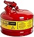 Justrite 2 Gallon Type I Green Safety Can for Oil with Flame Arrester and Self-Closing Lid, Made in the USA, Galvanized Steel Flammable Storage Can, 7120400