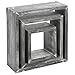 MyGift Barnwood Gray Wall Mounted Wood Square Cube Shelf/Floating Cubby Display Shelves, Set of 3