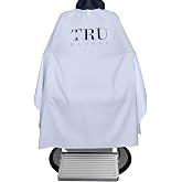 TRU BARBER Hair Salon Cutting Cape, Lightweight and Waterproof, Professional Salon Cape with Snap Closure, Barber Cape, Barbershop Cape, 50" x 58" (White)