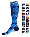 Compression Socks (1 pair) for Men & Women by INFINITY - BEST for Running, Nurses, Shin Splints, Flight Travel, & Maternity Pregnancy - Boost Athletic Stamina & Recovery (Blue Argyle, S/M)
