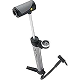 Topeak Turbo Morph Bike Pump with Gauge, L x W x H ﻿32.2 x 5.8 x 3 cm / 12.7” x 2.3” x 1.2”,Silver/ Black