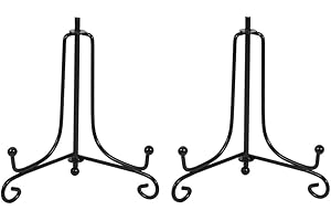 (2 pack)Iron Display Stand, Black Iron Easel Plate Display Photo Holder Stand, Displays Picture Frames, Cookbooks, Decorative