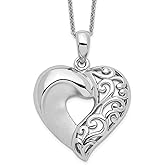 Gem And Harmony Close to My Heart Pendant Necklace in Sterling Silver with Chain