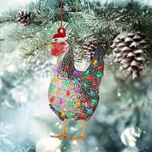 Wooden Christmas Tree Ornaments Christmas Scarf Chicken Holiday Party Decoration Christmas Outdoor Decorations(#01)
