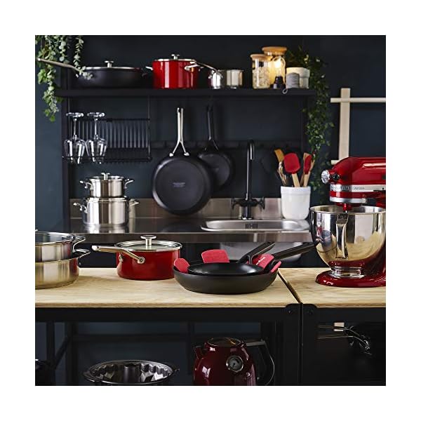KitchenAid-Skillet-with-2-Side-Handles-and-Lid-Non-Stick-Stainless-Steel-Skillet-Induction-and-Oven-Safe-Cookware-28-cm43-Litres KitchenAid Stainless Steel 3-Layer Non-Stick 28cm/4.3 Litre Sauté Pan, Induction, Oven Safe, Dishwasher Safe, Silver