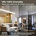 Addlon Lighting 12 Pack 5/6 Inch LED Recessed Downlight, Retrofit Can Light, Baffle Trim, Dimmable, 12W=100W, 950 LM, 3000K Warm White, Damp Rated, Simple Installation No Flicker - ETL + Energy Star