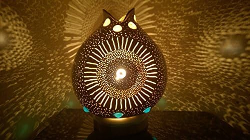 White Evil Eye Handmade Gourd Lamp Bohemian House Decorations Unique Christmas Gift Idea Women Wife Her