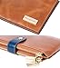Borgasets RFID Blocking Women's Genuine Leather Wallet Credit Card Holder Zipper Purse Brown