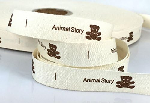 Ribbons 5/8" (15 mm) Cotton Ribbon Natural Animal Story Bear Ribbons Sewing For Applique Trim 10 or 20 yards (20 Yards)