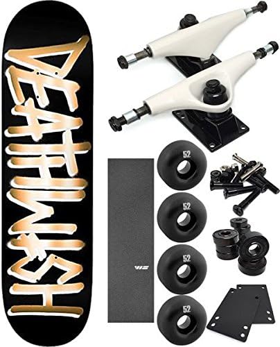 Deathwish Skateboards Deathspray Skateboard 8" x 31.5" Complete Skateboard - Bundle of 7 items