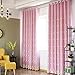 Didihou Embroidered Voile Mix Match Blackout Curtain Double Layer Darkening Thermal Insulated Window Treatment Grommet Drapes for Living Room Girls Bedroom, 1 Panel (52W x 84L Inch, Pink)