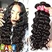 Dinoce Compatible with Longqi Brazilian Natural Wave Virgin Hair 3 Bundles Wet and Wavy Remy Human Hair Bundles 300g Natural Color Mixed Short Length 8 10 12 Inch