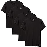 Calvin Klein Men`s Classic Fit Crew Neck Cotton T-Shirts 4 Pack (Balck(NU1332-001)/Black/Black, X-Large)