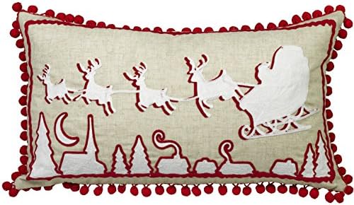 Urban Loft by Westex Xmas Sleigh Sofa Cushion Decorative Throw Pillow Cover, 14 x 24"