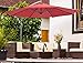Patio Watcher 10ft Offset Cantilever Patio Umbrella Outdoor Market Hanging Umbrella with Crank & Cross Base for Backyard, Garden, Lawn and Pool - Red