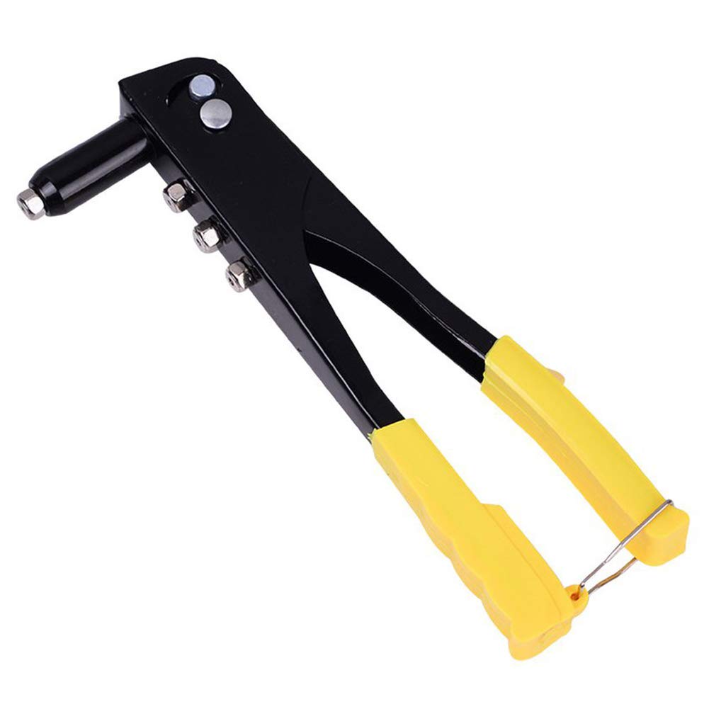 Hand Rivet Gun, Heavy Duty Blind Pop Rivet Gun for Metal, Wood and Plastic, 4 Different Nozzles(2.4mm, 3.2mm, 4.0mm and 4.8mm) Included