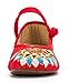 AvaCostume Women's Buddhism Totem Embroidery Casual Mary Jane Shoes, Red 37