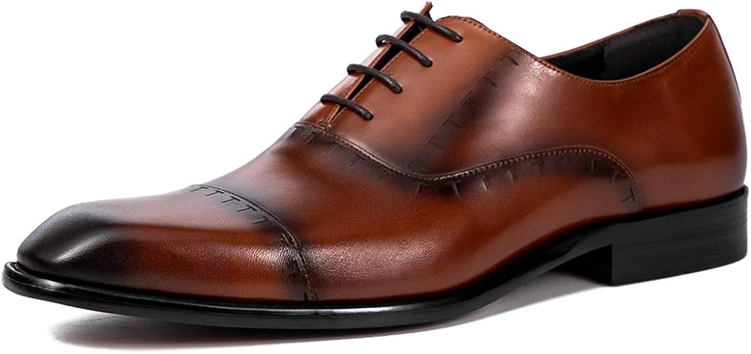 Amazon One Max ビジネスシューズ メンズ 本革 ストレートチップ 内羽根 フォーマル 革靴 ビジネス カジュアル レースアップ シューズ ロングノーズ 高級靴 通勤 通学 冠婚葬祭 One Max ビジネスシューズ