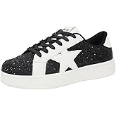 Niluber Star Sneakers for Women Low Top Comfortable Cushioned White Gold Sliver Leopard Platform Sneakers Lace Up Red Glitter Platform Party Shoes