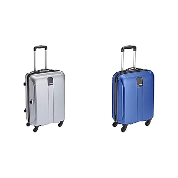 Safari Thorium Polycarbonate 77 cms Silver Hardsided Suitcase + Thorium Polycarbonate 55 cms Blue Hardsided Carry On (Thorium-Stubble-Silver-77-4WH + Thorium-Stubble-Dazzling-Blue-55-4WH)