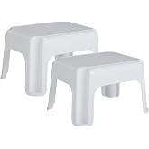 Rubbermaid Durable Plastic Roughneck Step Stool w/ 300-LB Weight Capacity, White (2-Pack)