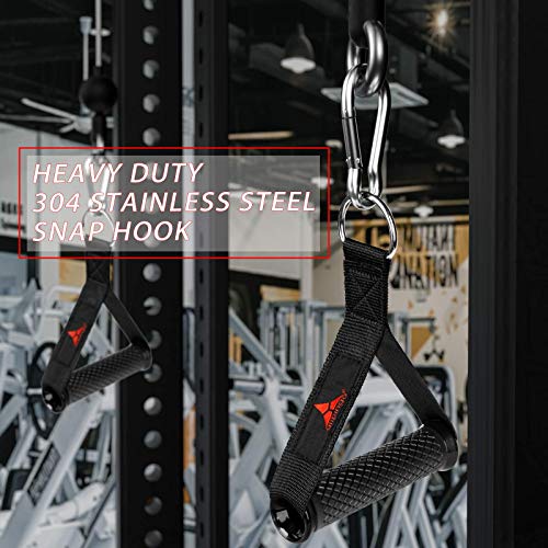 allbingo Pro Black Steel Cable Attachment Handles,Ultra Heavy Duty