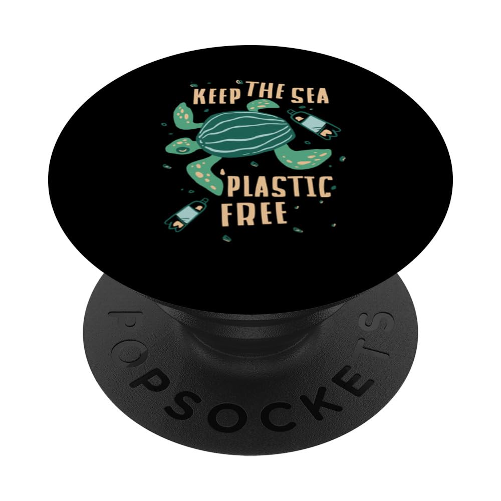 Keep The Sea Plastic Free Turtle Lover PopSockets Swappable PopGrip