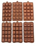 Zicome Non-stick Silicone Square Chocolate Candy Pastry Making Mold Ice Cube Tray Set of 6