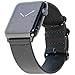 CARTERJETT Compatible with Apple Watch Band Leather 42mm 44mm 38mm 40mm iWatch Band Replacement Series 4 Series 3 2 1 Brown Black Strap Steel Buckle S M L XL XXL (Black, 42/44mm M/L (6.7