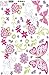 Kappier Pink Butterflies with Flowers and Petals Peel & Stick Wall Decals