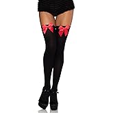 Leg Avenue womens Satin Bow Accent Thigh Highs