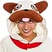 Silver Lilly Unisex Adult Pajamas - Plush One Piece Cosplay Pug Dog Animal Costume (XL)