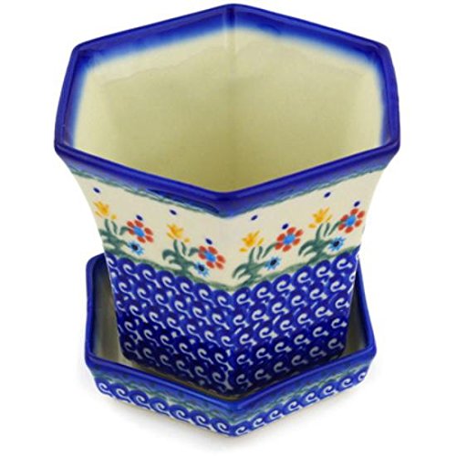 Click Here to See More Images Ceramika Bona H3667E Polish Pottery Ceramic Planter Hand Painted, 5-Inch