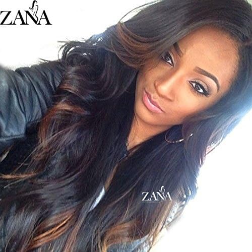 ZanaWigs Loose Wave Glueless Human Lace Front Wigs Highlight Color Long Hair Wigs for Women Ombre Wig