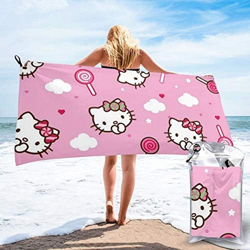 Greatbe Bath Towel,Hello Kitty Fast Drying Super Soft Towel For Travel Beach Camping Gym Swimming Sporting 31.5"x63"