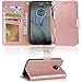 Moto G5S plus Case,Moto G5S plus wallet Case,Arae [Wrist Strap] Flip Folio [Kickstand Feature] PU leather wallet case with ID&Credit Card Pockets For Moto G5S plus (Not for G5 plus),rose gold