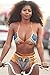 ESONLAR Women's African Tribal Metallic Cutout High Waist Bikini Sets Swimsuit